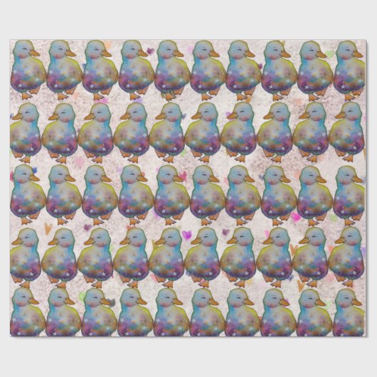 Eend genaamd Regenboog Cadeaupapier (Vlak)