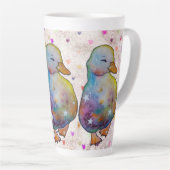 Eend genaamd Regenboog Latte Mok (Rechterhoek)