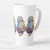 Eend genaamd Regenboog Latte Mok (Rechterhoek)