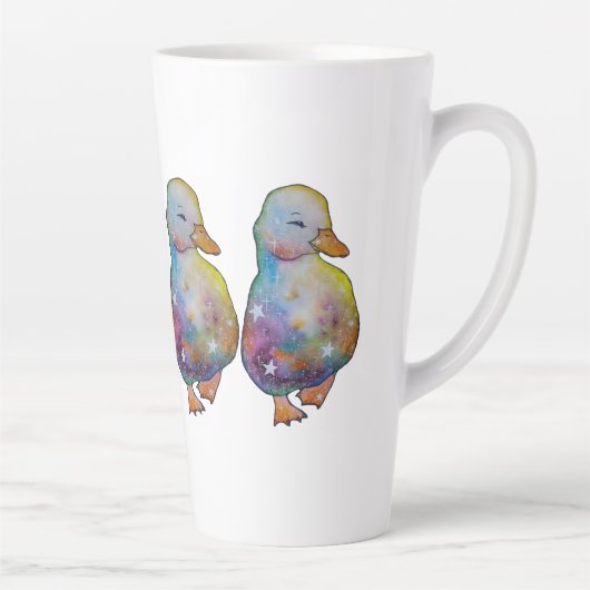 Eend genaamd Regenboog Latte Mok (Rechts)
