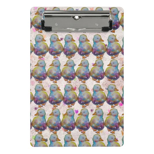 Eend genaamd Regenboog Mini Klembord (Voorkant)