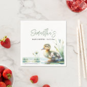 Eend Geslacht Neutraal Sage Groen Baby shower Servet (Insitu)