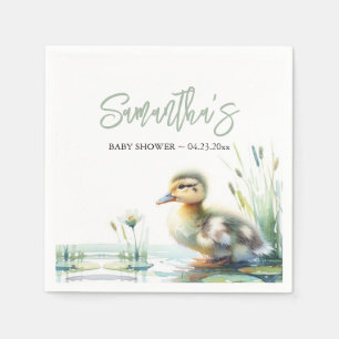 Eend Geslachtsneutrale Saliegroene Babyborrel Servet