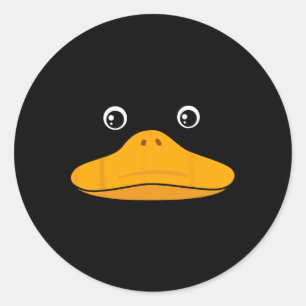 Eend Gezicht Kostuum Leuke Gemakkelijke Dier Hallo Ronde Sticker