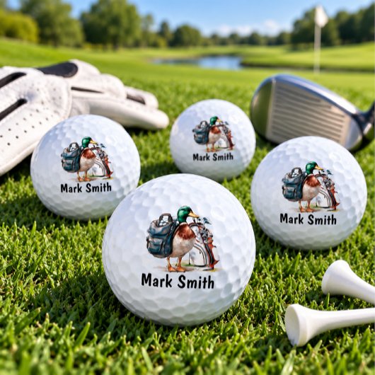 Eend golfer golfballen