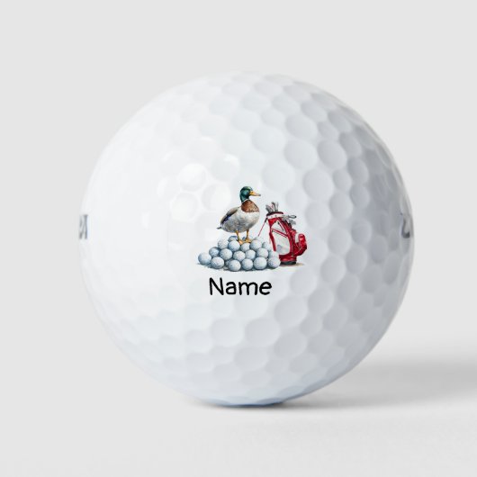 Eend golfer is golfen golfballen (Voorkant)