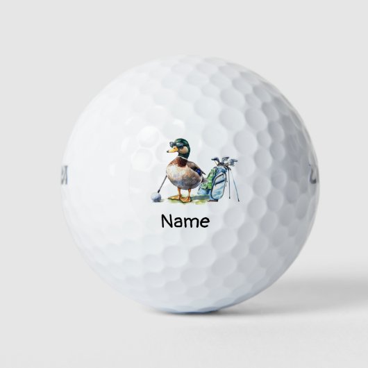 Eend golfer is golfen golfballen (Voorkant)