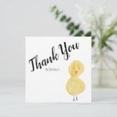 Eend Hand Watercolor Baby Shower Bedankt (Staand voorkant)