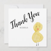 Eend Hand Watercolor Baby Shower Bedankt (Voorkant)