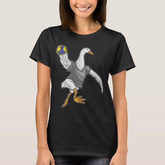 Eend Handbalspeler Handbal T-shirt (Voorkant)