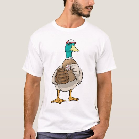 Eend honkbal honkbalhandschoen Sport T-shirt (Voorkant)