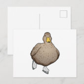Eend Ijs schaatsen Schaatsen Briefkaart (Voorkant / Achterkant)