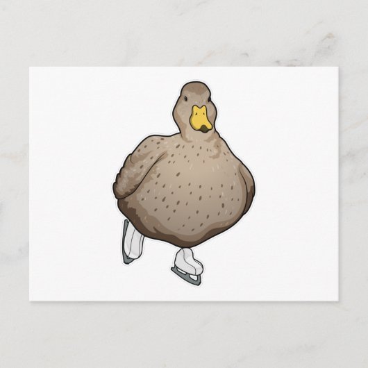 Eend Ijs schaatsen Schaatsen Briefkaart (Voorkant)