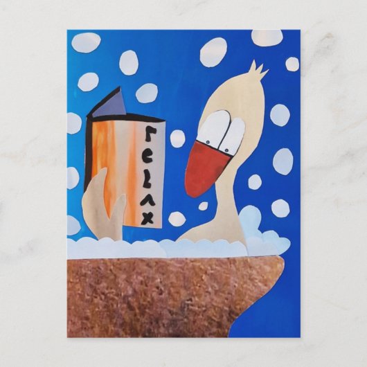 Eend in bad bubbels boek time to relax me time briefkaart (Voorkant)