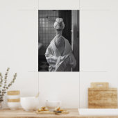 Eend in badjas print Funny badkamer dier kunst (Keuken)