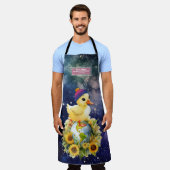 Eend in Biseksuele Vlag Kleuren Beanie op Planet Schort (Gedragen)