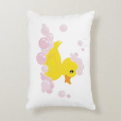 Eend in roze bubbels accent kussen (Voorkant(Verticaal))
