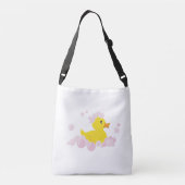 Eend in roze bubbels crossbody tas (Achterkant)
