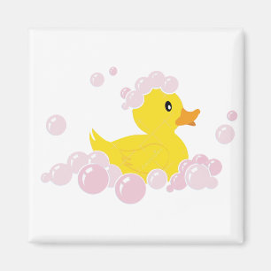 Eend in roze bubbels magneet
