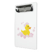 Eend in roze bubbels mini klembord (Angled2)