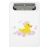 Eend in roze bubbels mini klembord (Voorkant)