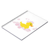 Eend in roze bubbels notitieboek (Linkerzijde)