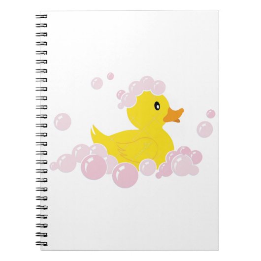 Eend in roze bubbels notitieboek (Voorkant)