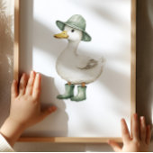 Eend in saliegroene laarzen poster kinderkamer dec