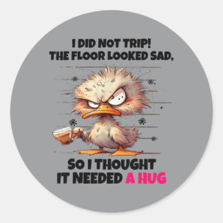 Eend Is Niet Over De Vloer Gestruikeld Zag Er Treu Ronde Sticker
