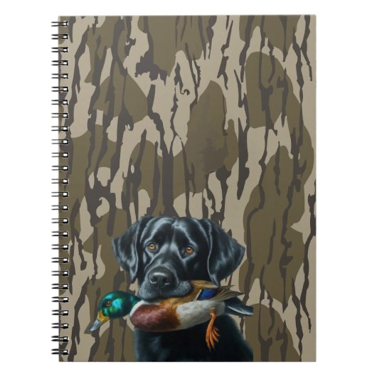 Eend Jagen Labrador Retriever Bottomland Camo Notitieboek (Voorkant)