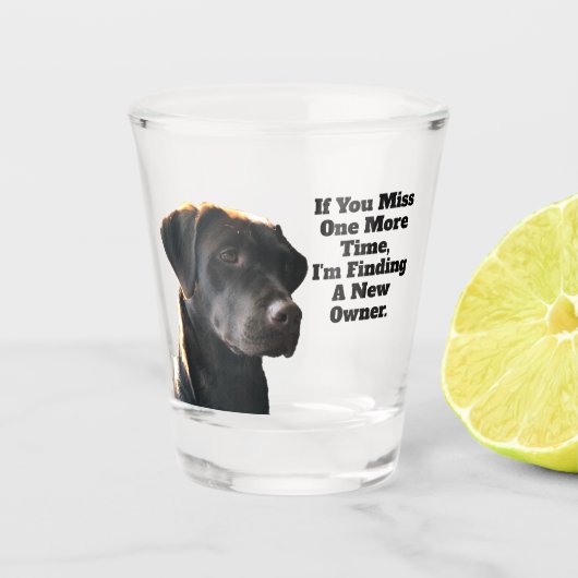Eend Jagen Vogel Hond Grappig Quote Labrador Shot Glas (Voorkant)