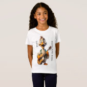 Eend Karikatuur Gitaar Cartoon T-shirt (Voorkant volledig)