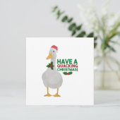 Eend kerst grap: Prettig kraaiend kerstfeest Kaart (Staand voorkant)