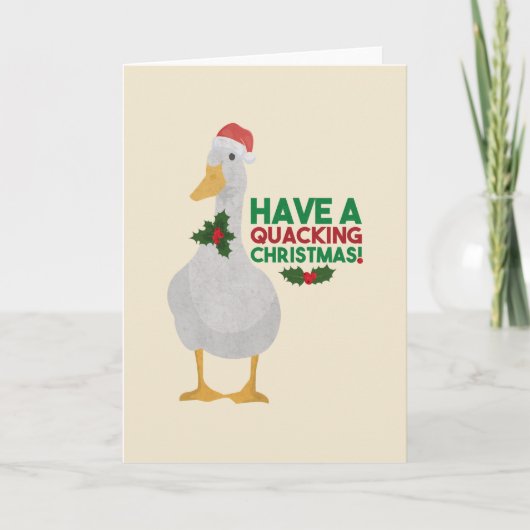 Eend kerst grap: Prettig krakerig Kerstmis Kaart (Voorkant)