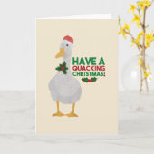 Eend kerst grap: Prettig krakerig Kerstmis Kaart (Gele Bloem)
