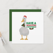 Eend Kerst Puns: Prettig Kraaiende Kerst Kaart (Voorkant / Achterkant in situ)