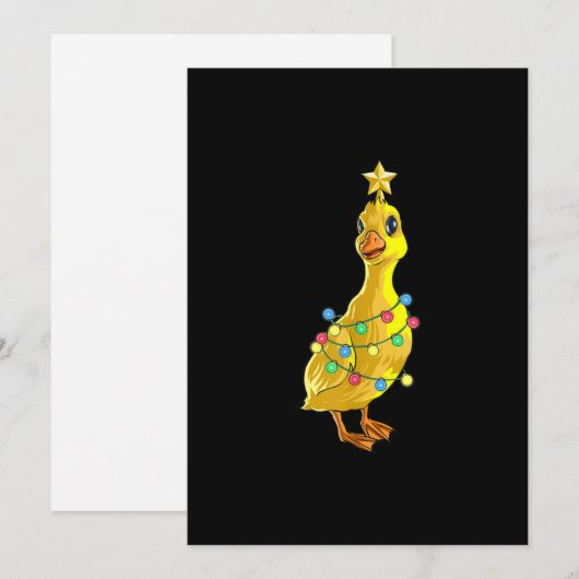 Eend Kerstboom T-Lichten Decoratie Ster Kerstgesch Feestdagenkaart (Voorkant / Achterkant)