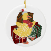 Eend Kerstmis Keramisch Ornament (Achterkant)