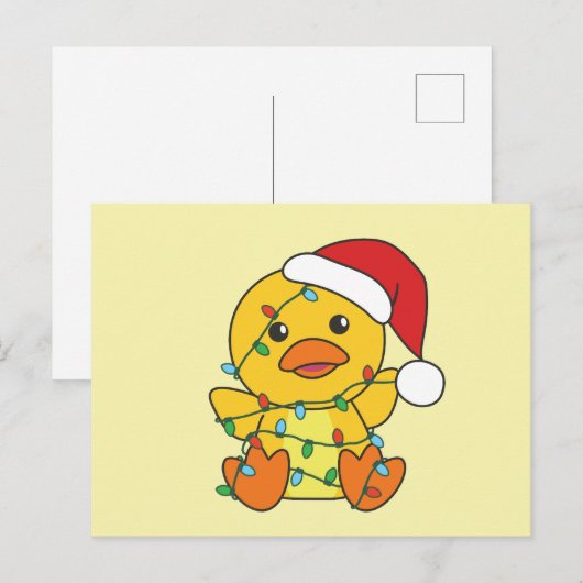 Eend Kerstmis Winter Dieren Vakantie Eend Feestdagenkaart (Voorkant / Achterkant)