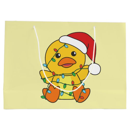 Eend Kerstmis Winter Dieren Vakantie Eend Groot Cadeauzakje (Achterkant)