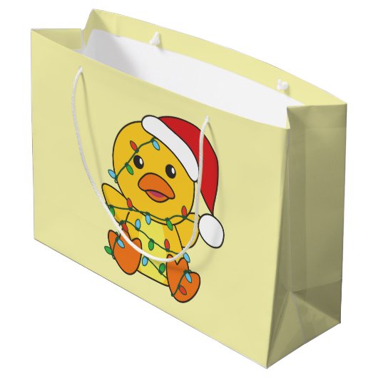 Eend Kerstmis Winter Dieren Vakantie Eend Groot Cadeauzakje (Achterkant Gekanteld)
