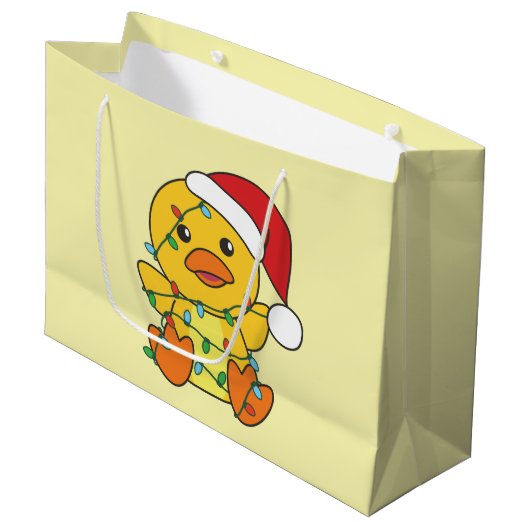 Eend Kerstmis Winter Dieren Vakantie Eend Groot Cadeauzakje (Voorkant Gekanteld)