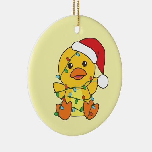 Eend Kerstmis Winter Dieren Vakantie Eend Keramisch Ornament (Rechts)