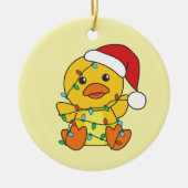 Eend Kerstmis Winter Dieren Vakantie Eend Keramisch Ornament (Voorkant)