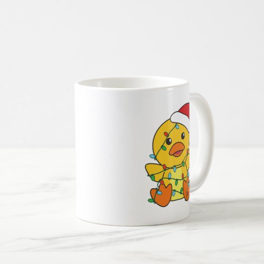 Eend Kerstmis Winter Dieren Vakantie Eend Koffiemok (Voorkant rechts)