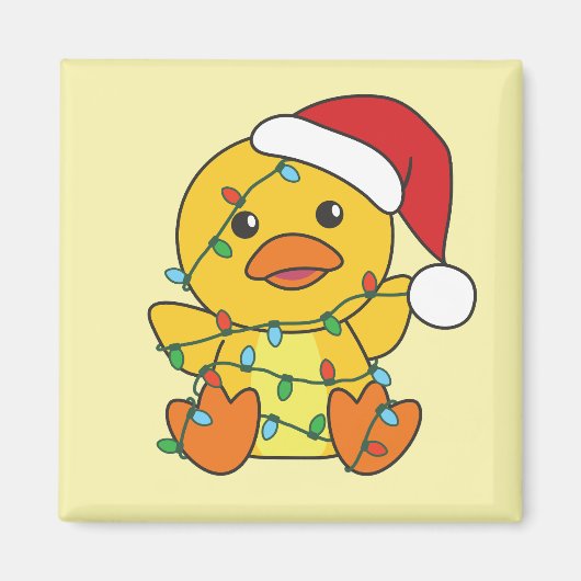Eend Kerstmis Winter Dieren Vakantie Eend Magneet (Voorkant)
