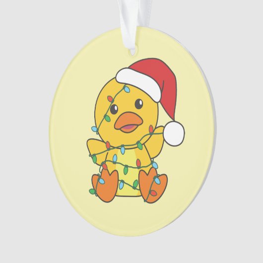 Eend Kerstmis Winter Dieren Vakantie Eend Ornament (voorkant)