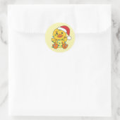 Eend Kerstmis Winter Dieren Vakantie Eend Ronde Sticker (Tas)