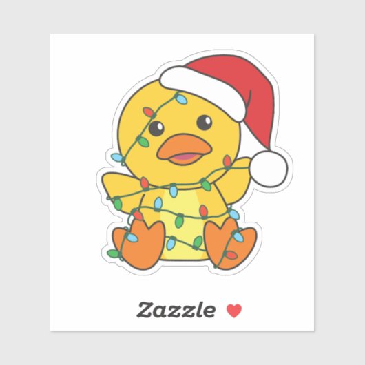 Eend Kerstmis Winter Dieren Vakantie Eend Sticker (Vel)