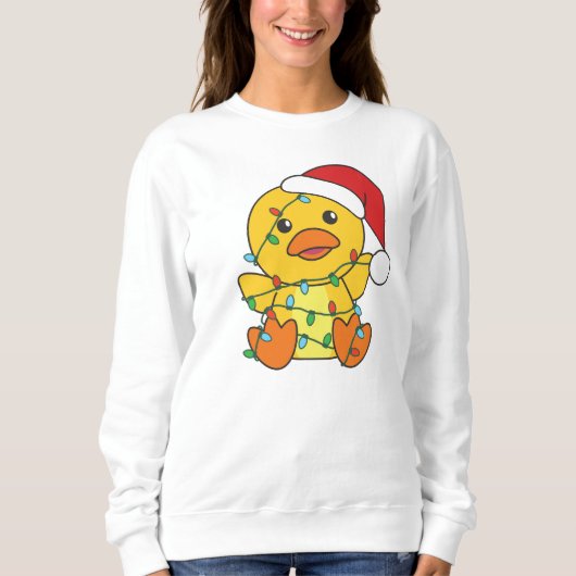 Eend Kerstmis Winter Dieren Vakantie Eend Trui (Voorkant)